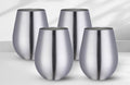 Set x 4 vasos acero inoxidable plateado mate 550ml - Irrompibles