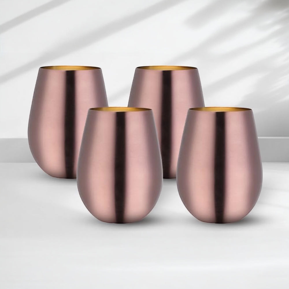 Set x 4 vasos acero inoxidable rose gold mate 550 ml · Irrompibles
