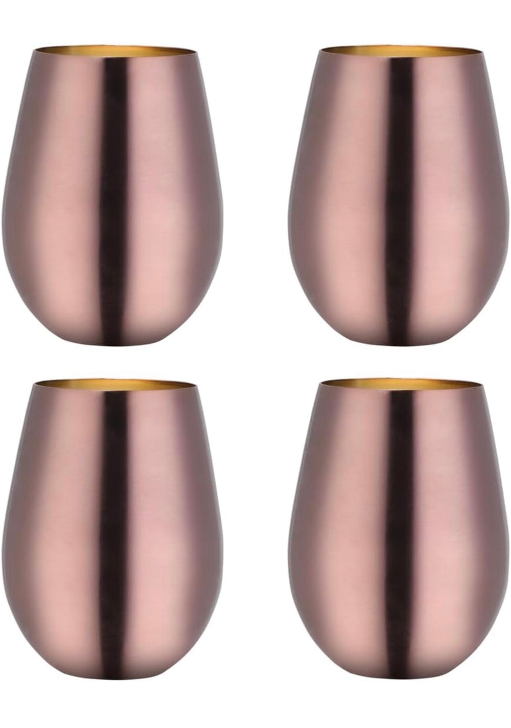 Set x 4 vasos acero inoxidable rose gold mate 550ml - Irrompibles