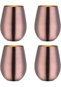 Set x 4 vasos acero inoxidable rose gold mate 550ml - Irrompibles