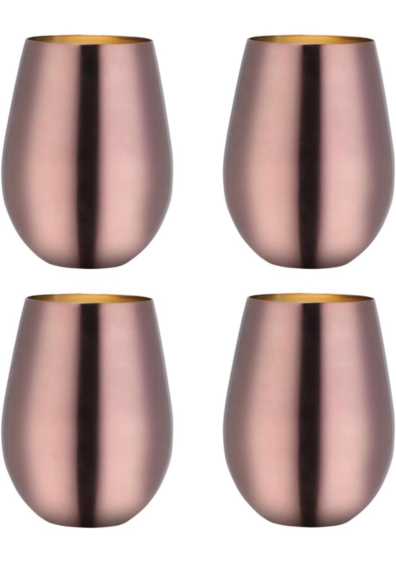 Set x 4 vasos acero inoxidable rose gold mate 550ml - Irrompibles