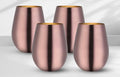 Set x 4 vasos acero inoxidable rose gold mate 550ml - Irrompibles