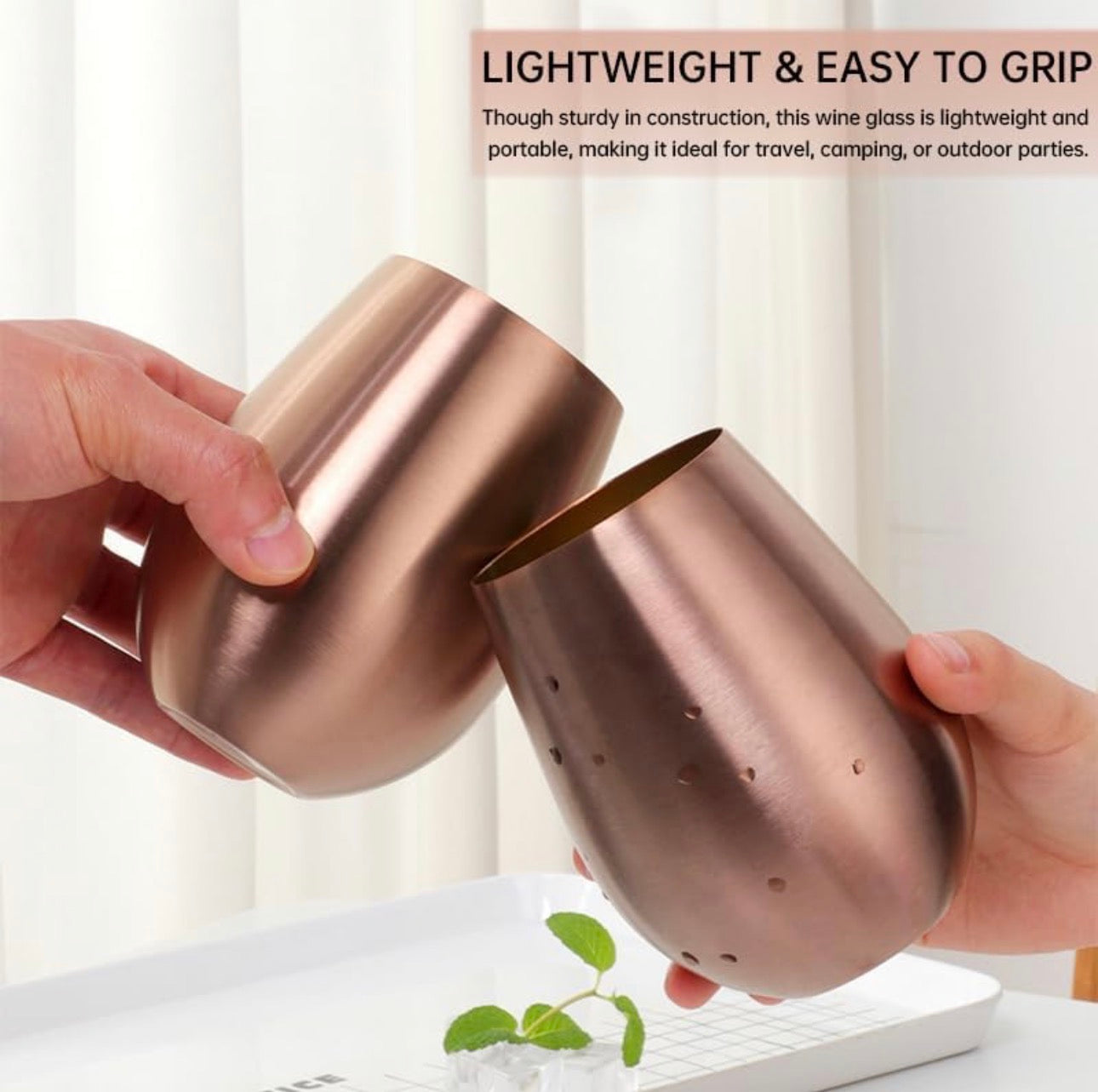 Set x 4 vasos acero inoxidable rose gold mate 550ml - Irrompibles