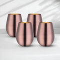 Set x 4 vasos acero inoxidable rose gold mate 550ml - Irrompibles
