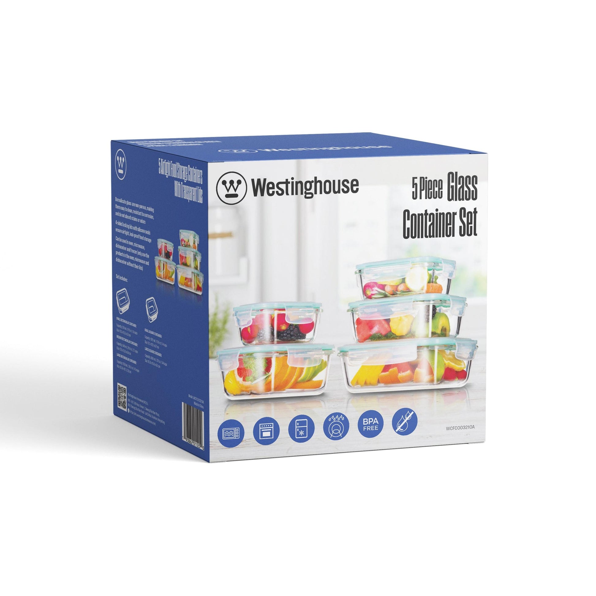 Set x 5 tapers transparente vidrio borosilicato - Rectangulares y Cuadrados | De 320 ml a 1050 ml