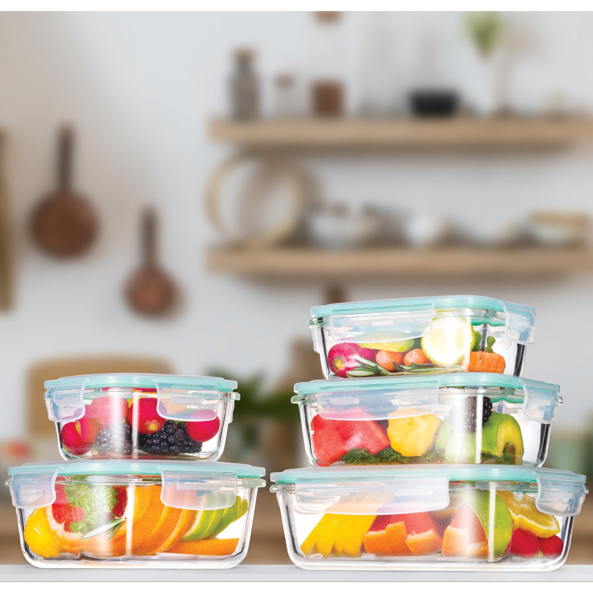 Set x 5 tapers transparente vidrio borosilicato - Rectangulares y Cuadrados | De 320 ml a 1050 ml