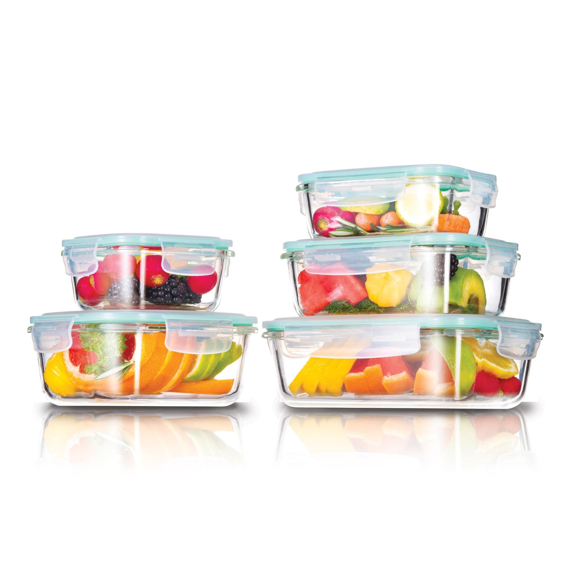 Set x 5 tapers transparente vidrio borosilicato - Rectangulares y Cuadrados | De 320 ml a 1050 ml