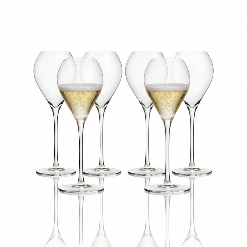 Set x 6 copas tulip espumante Reserva cristal hechas a mano 350 ml