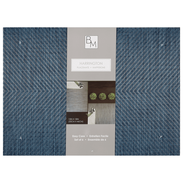 Set x 6 individuales Harrington de vynil navy