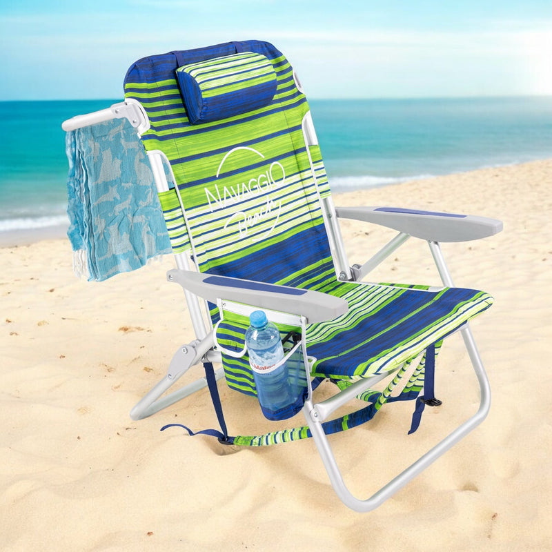 Silla playa plegable mochila 5 posiciones garden