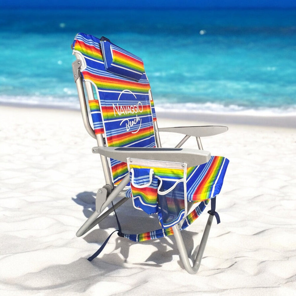 Silla playa plegable mochila 5 posiciones sunset