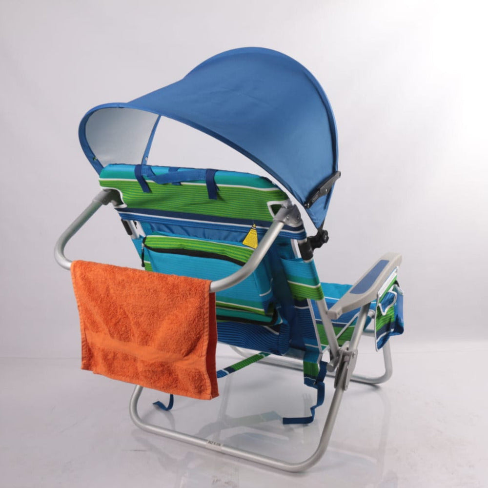 Sombrilla personal para silla playa azul