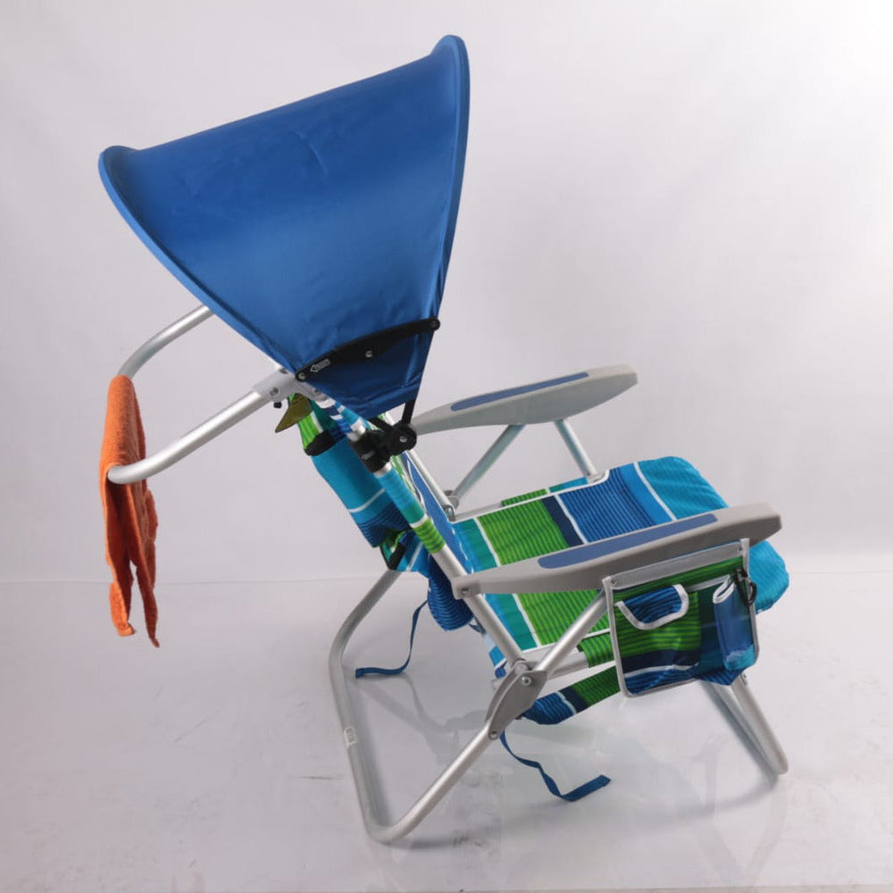 Sombrilla personal para silla playa azul