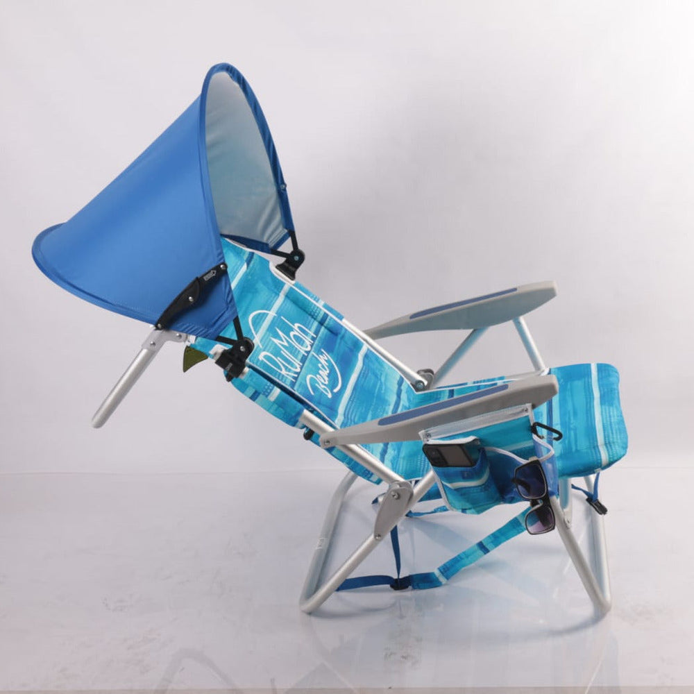 Sombrilla personal para silla playa azul