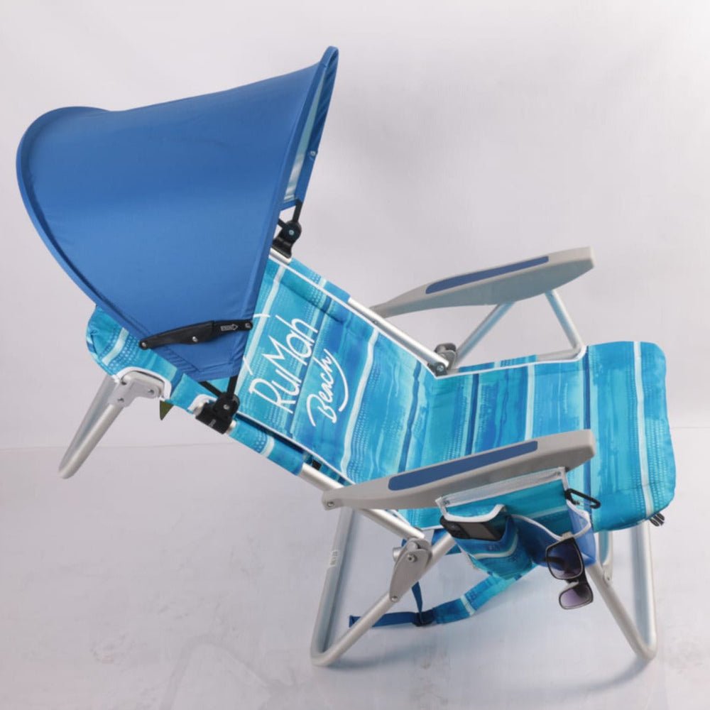 Sombrilla personal para silla playa azul