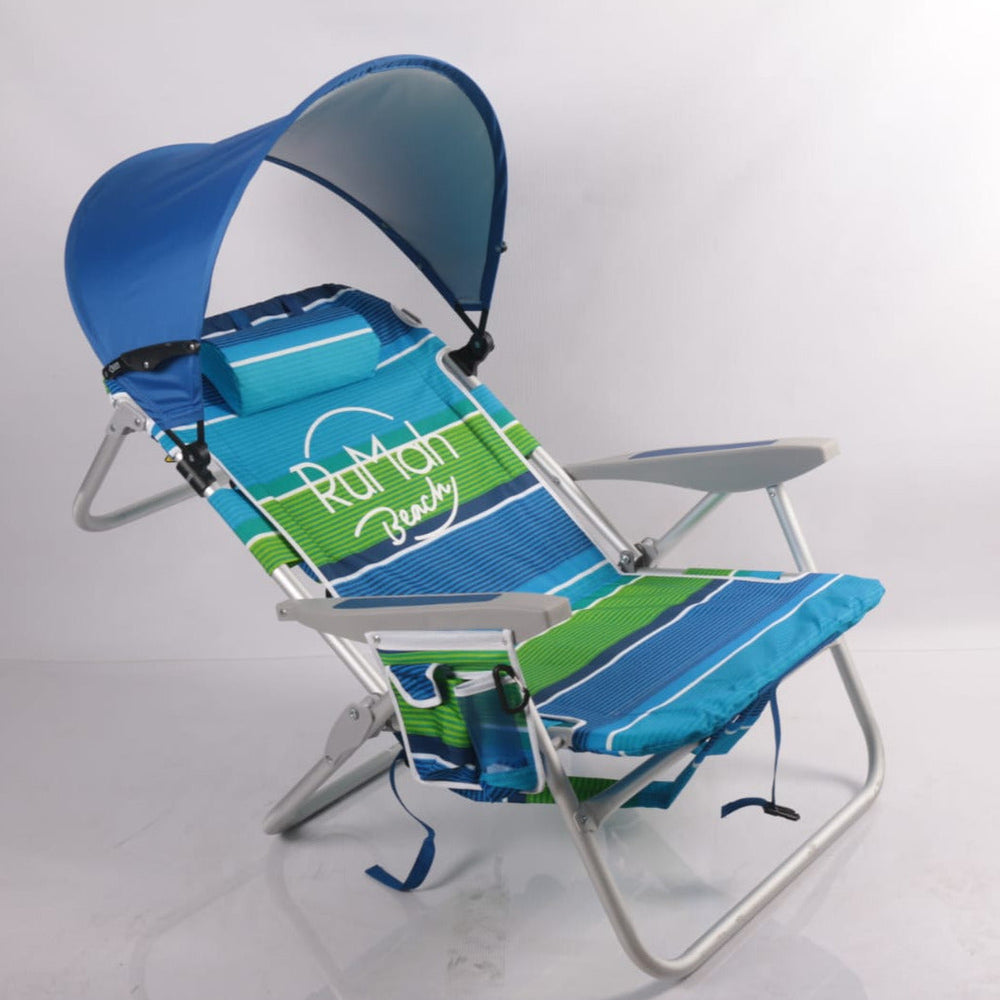 Sombrilla personal para silla playa azul