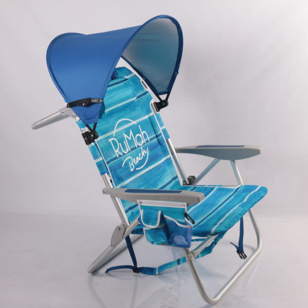 Sombrilla personal para silla playa azul