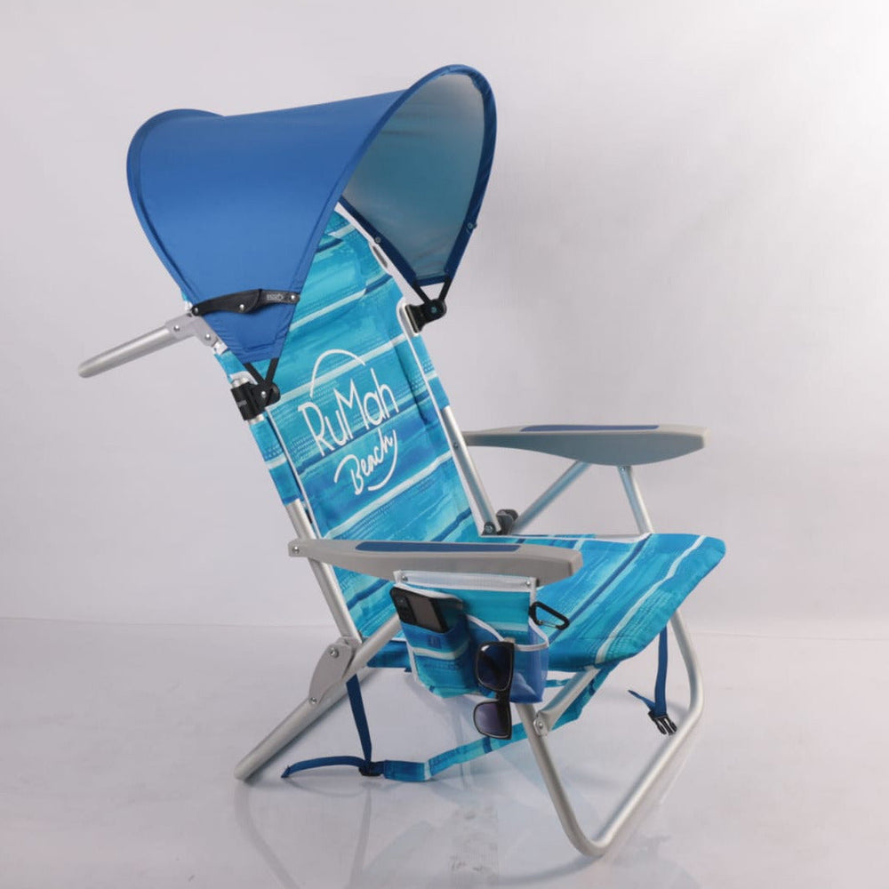 Sombrilla personal para silla playa azul