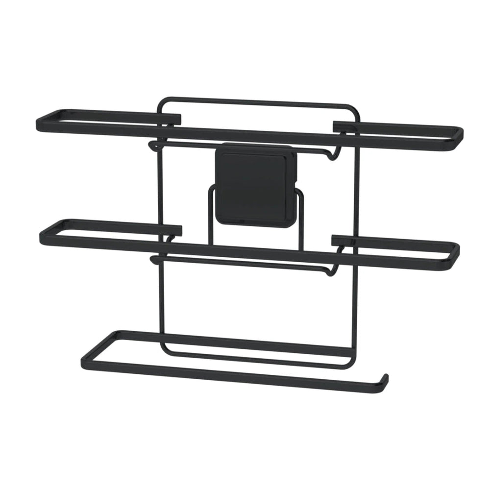 Soporte para rollo triple con adhesivo - negro