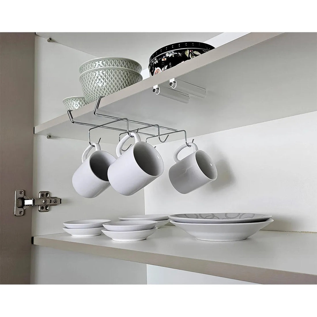 Soporte tazas grandes gabinete Organizare plateado