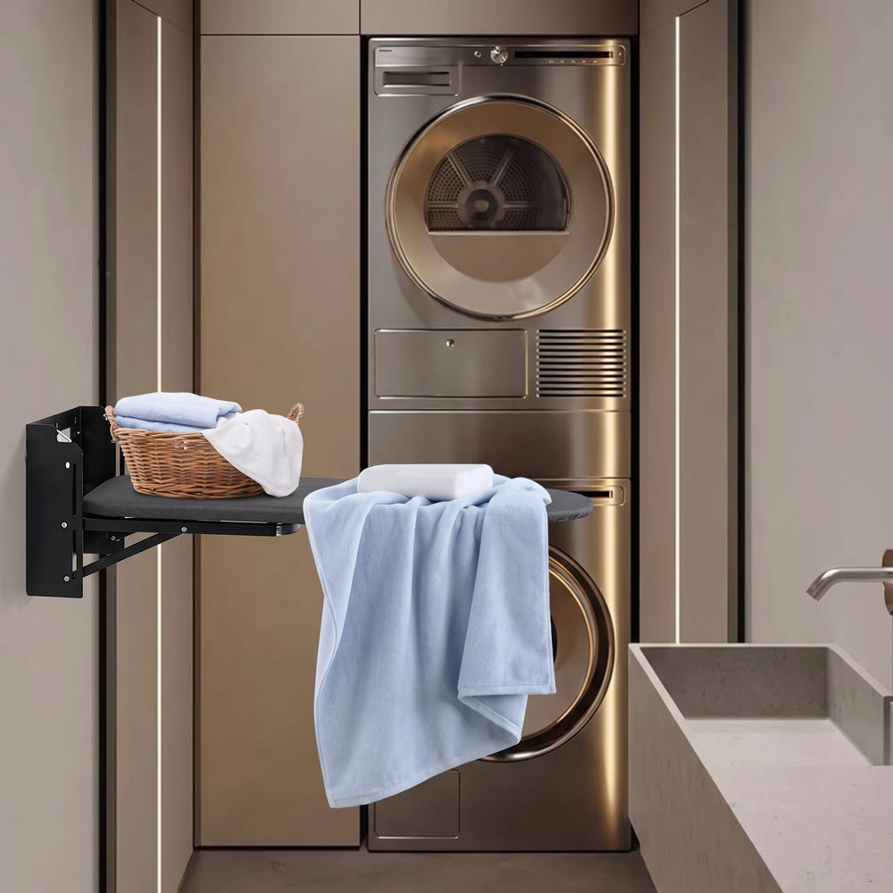 Tabla de planchar de pared plegable y giratoria IronFold negra