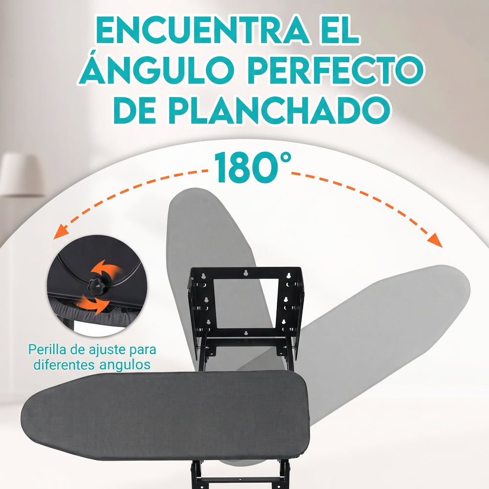 Tabla de planchar de pared plegable y giratoria IronFold negra