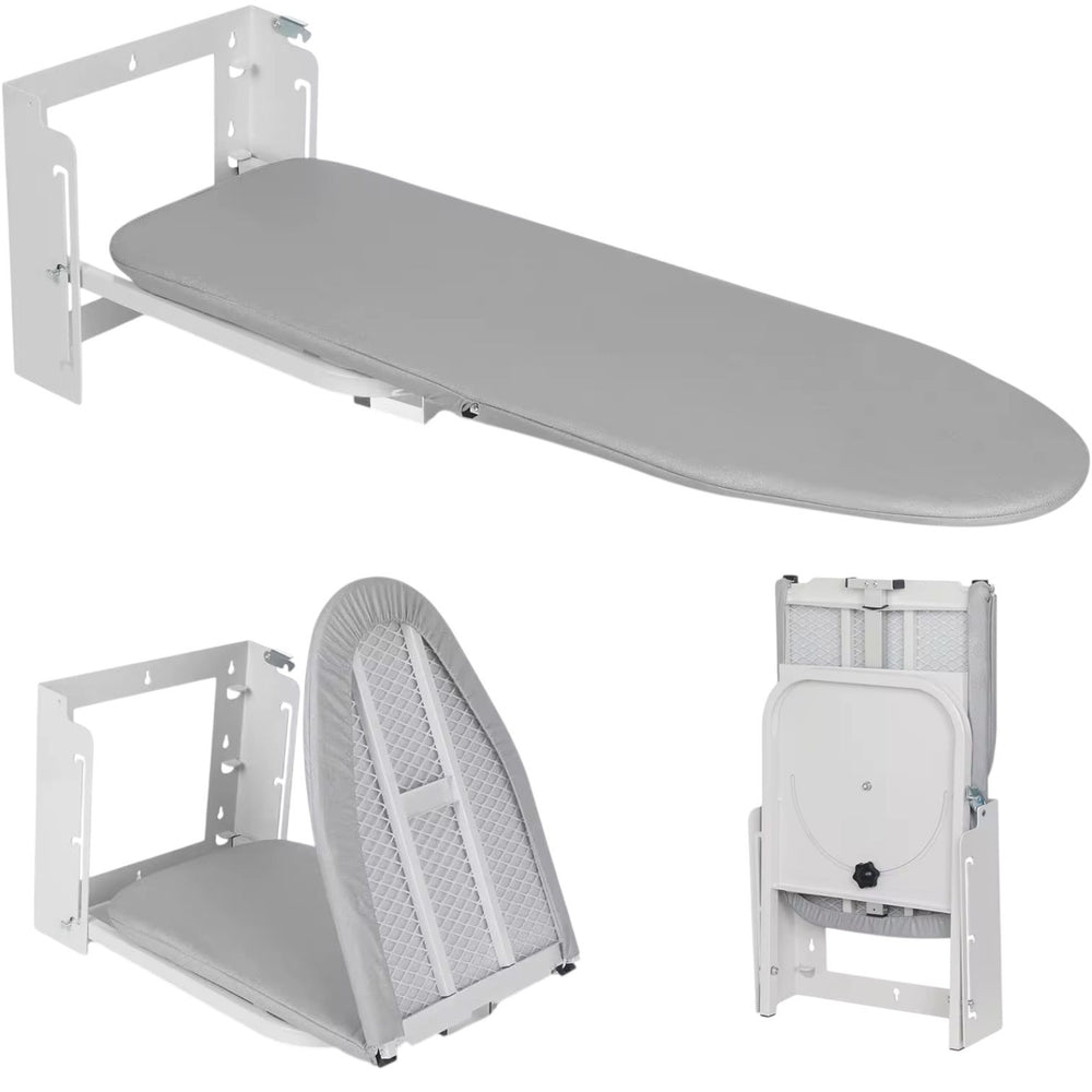 Tabla de planchar de pared plegable y giratoria IronFold blanca