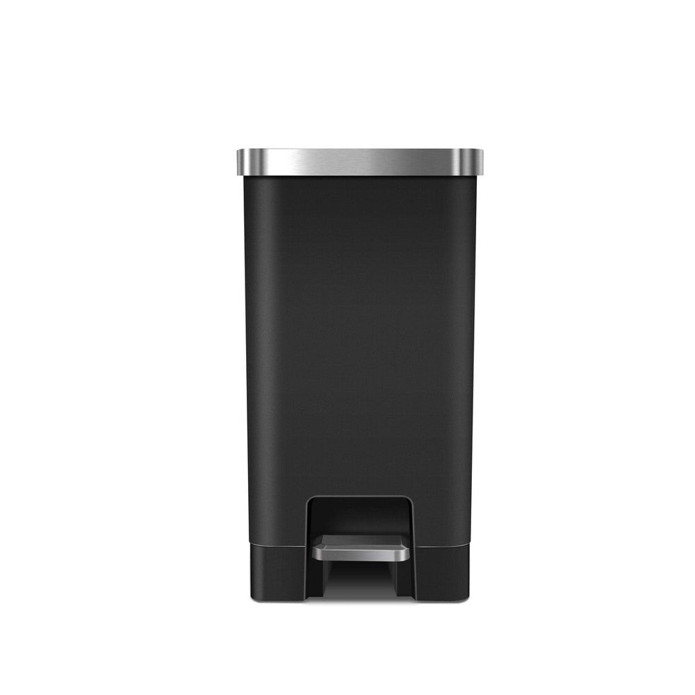Tacho de Basura Pedal Hana Slim 15L Plástico Negro – Cierre Suave y Diseño Compacto