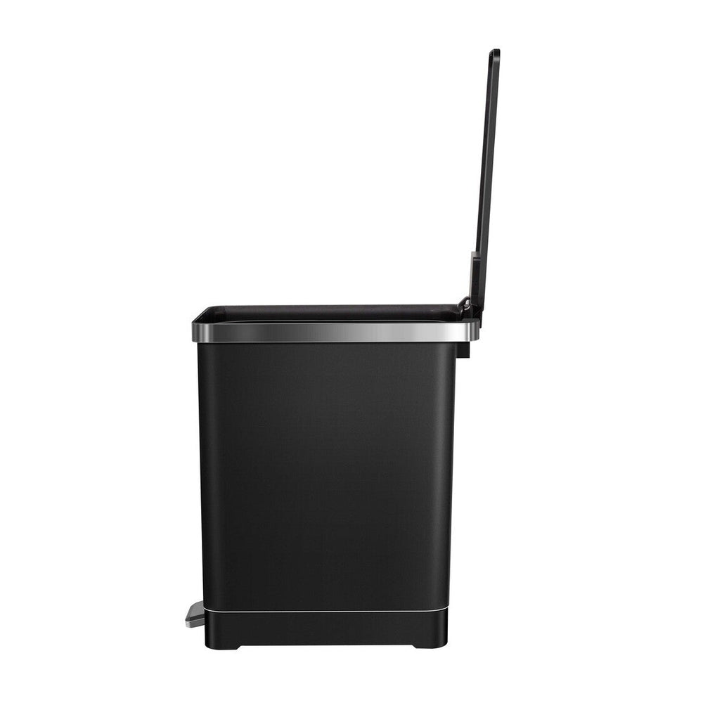 Tacho de Basura Pedal Hana Slim 15L Plástico Negro – Cierre Suave y Diseño Compacto