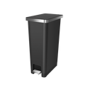 Tacho basura pedal Hana slim plástico 45L negro