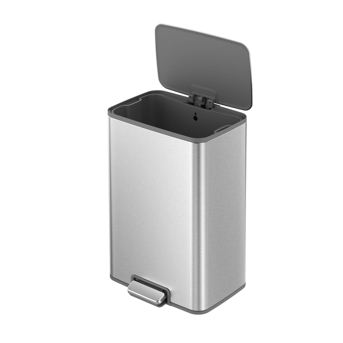 Tacho de Basura Pedal Marina 50L Acero Inoxidable – Cierre Suave, Cubeta Interior y Sella Olores