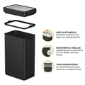 Tacho de Basura Sensor Deluxe Mirage-T 50L Negro Acerado – Apertura Automática sin Contacto