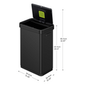 Tacho de Basura Sensor Deluxe Mirage-T 50L Negro Acerado – Apertura Automática sin Contacto