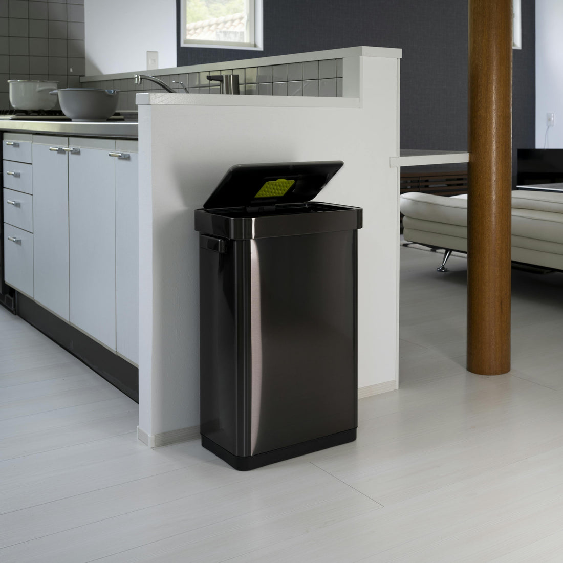 Tacho basura sensor Deluxe Mirage-T negro acerado 50L