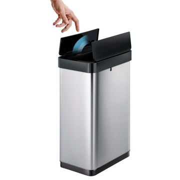 Tacho de Basura Sensor Phantom X 50L Acero Inoxidable – Tapa Dual Automática, Antihuellas y Ahorro de Espaci