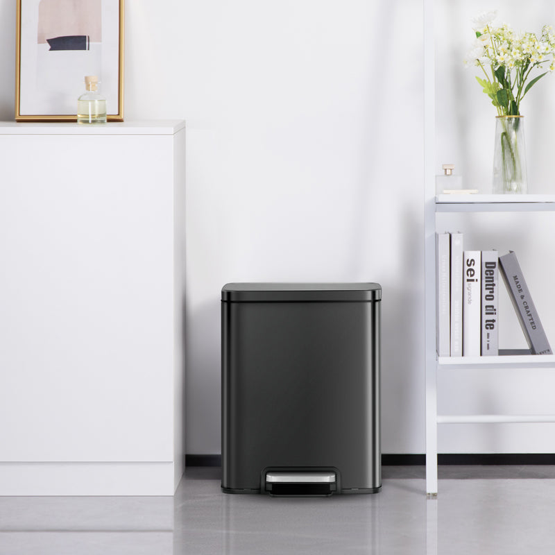 Tacho de basura con pedal Madison 20 L acero negro
