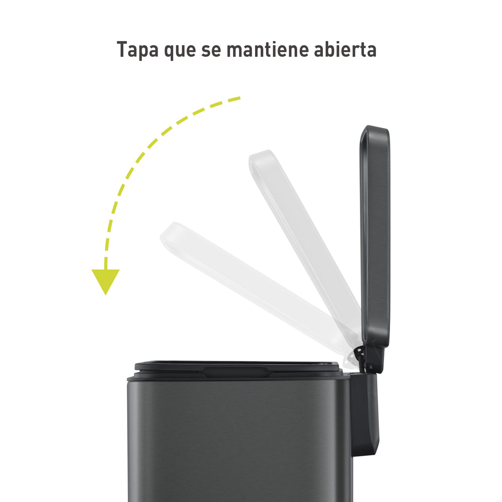 Tacho de basura con pedal Madison 20 L acero negro
