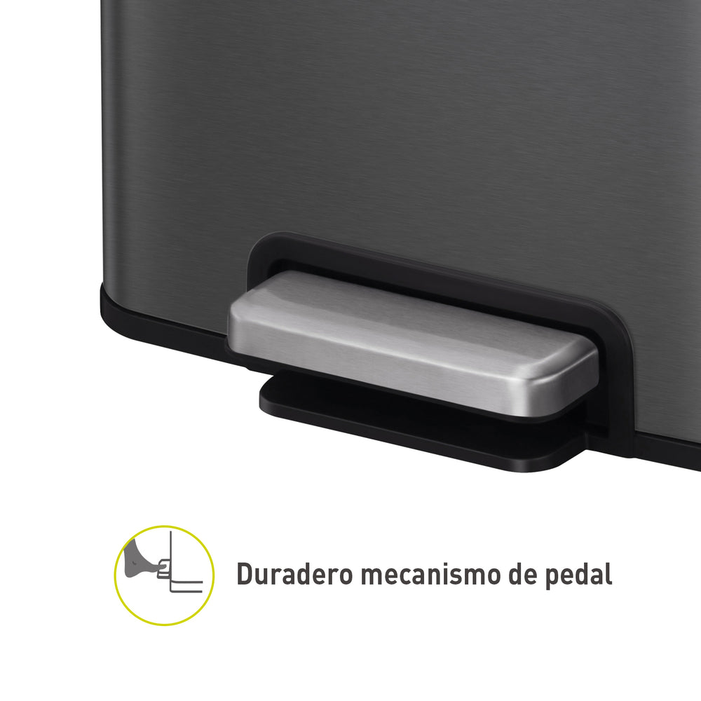 Tacho de basura con pedal Madison 20 L acero negro