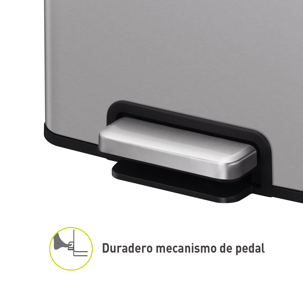 Tacho de basura con pedal Madison 20 L acero plateado mate