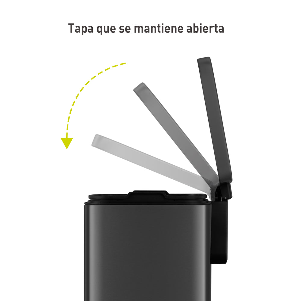 Tacho de basura con pedal Madison 50 L acero negro