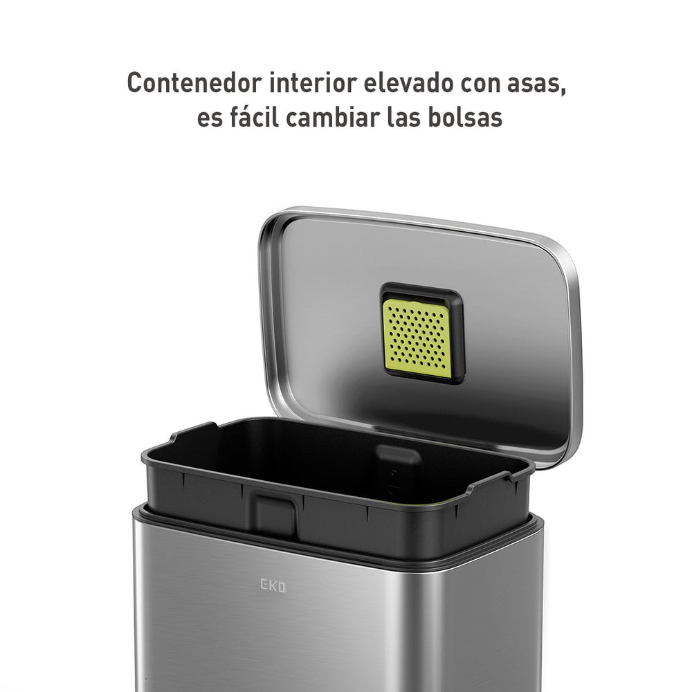 Tacho de basura con pedal Madison 50 L acero plateado mate