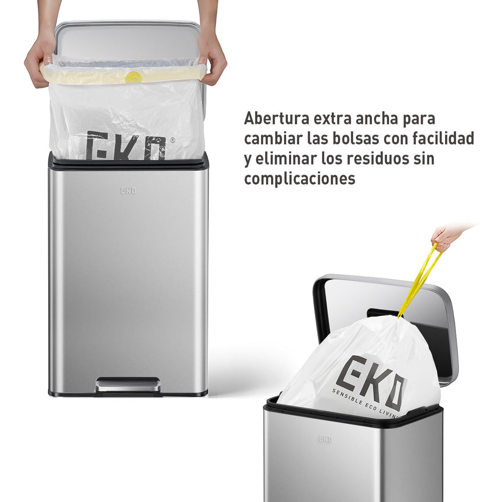 Tacho de basura con pedal Madison 50 L acero plateado mate