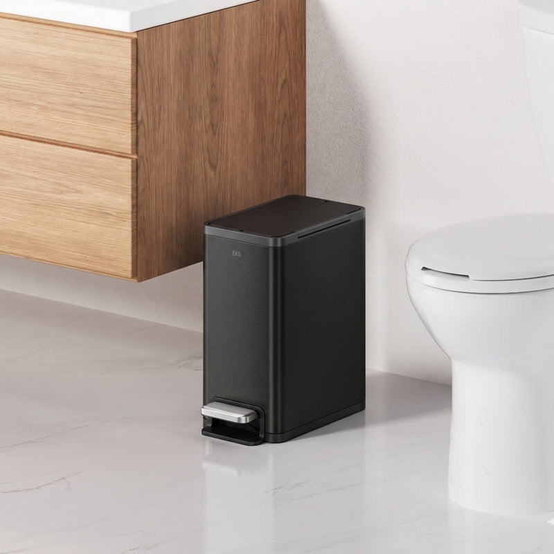 Tacho de basura con pedal X-Wing 10 L acero negro