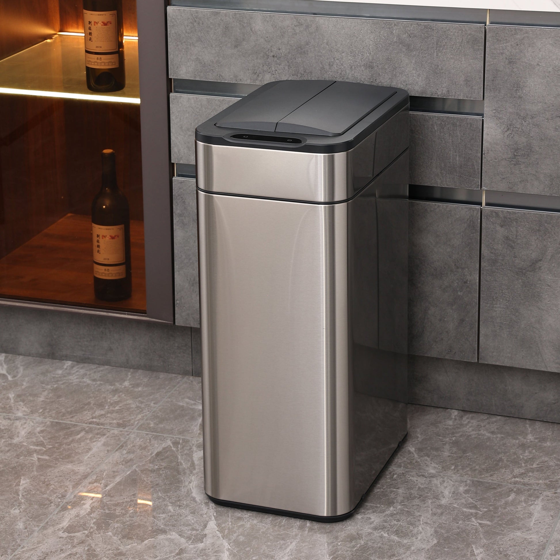 Tacho de basura con sensor 50L acero inoxidable alas