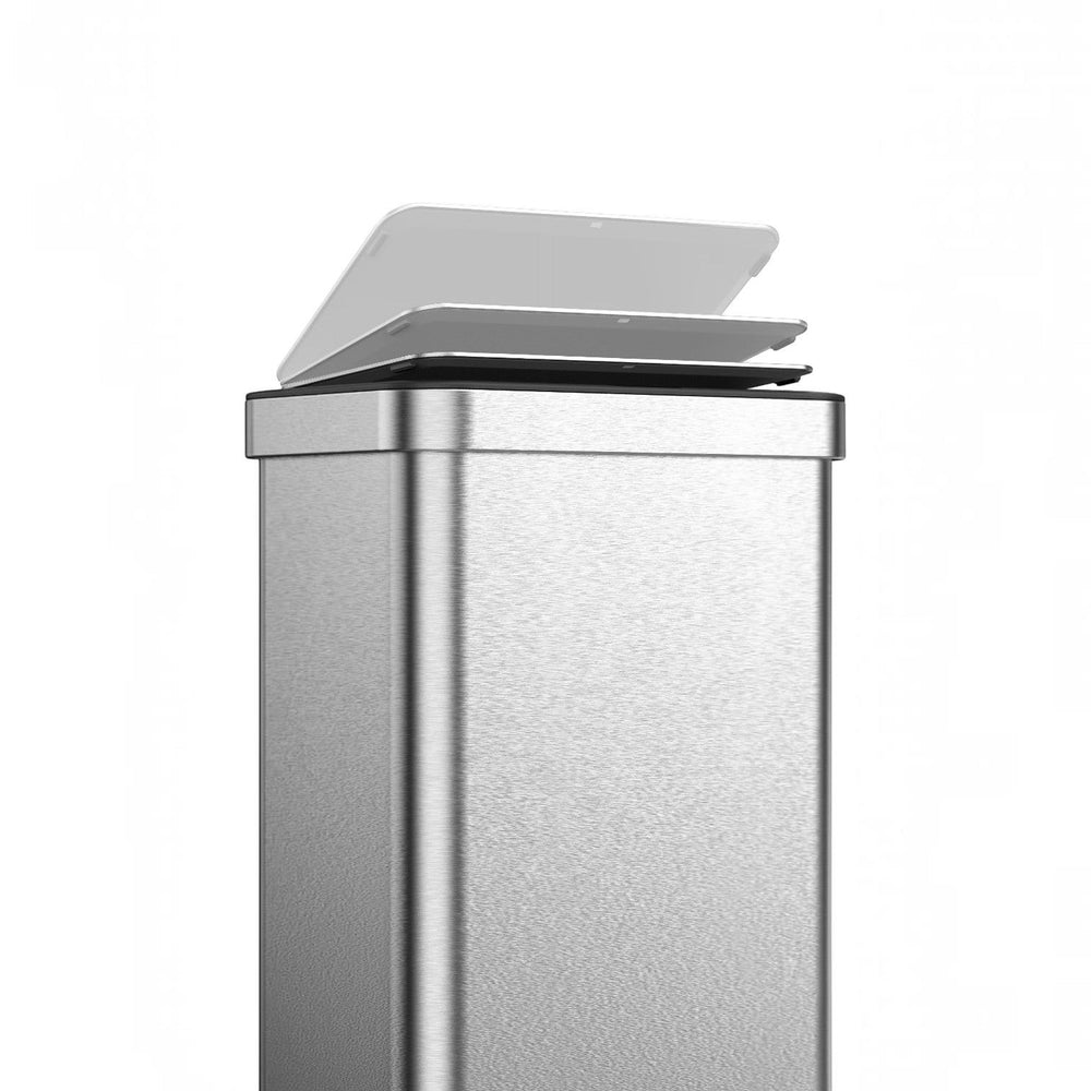 Tacho de basura con sensor Econova 80 L acero plateado mate
