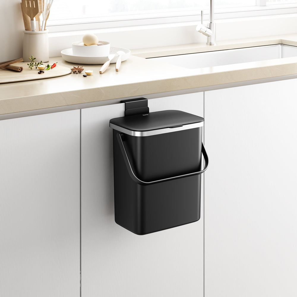 Tacho de basura para gabinete Puro Plus 10 L negro