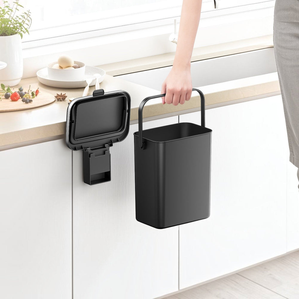 Tacho de basura para gabinete Puro Plus 10 L negro