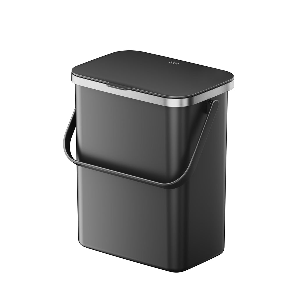 Tacho de basura para gabinete Puro Plus 10 L negro