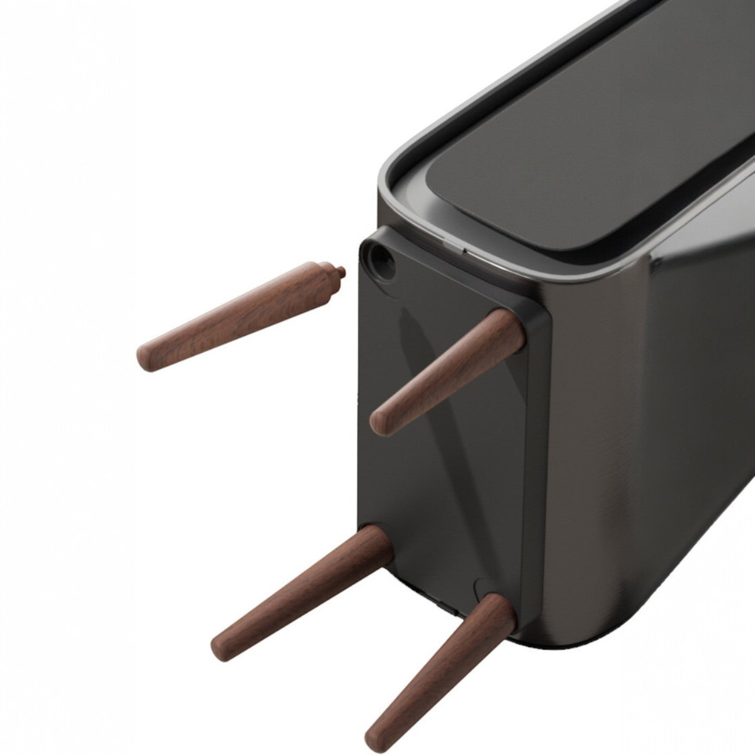 Tacho de basura sensor 9 litros gris carbón con patas madera
