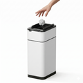 Tacho de basura sensor Alas 20 litros con Auto Fijación de Bolsa blanco